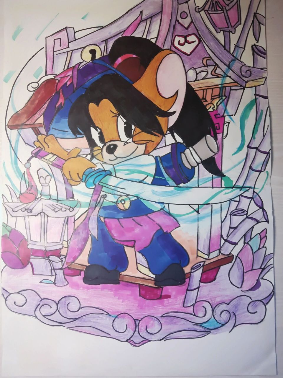 【猫和老鼠s皮】由于斯飞s有点难画,就先画剑客杰瑞吧下次一定是斯飞