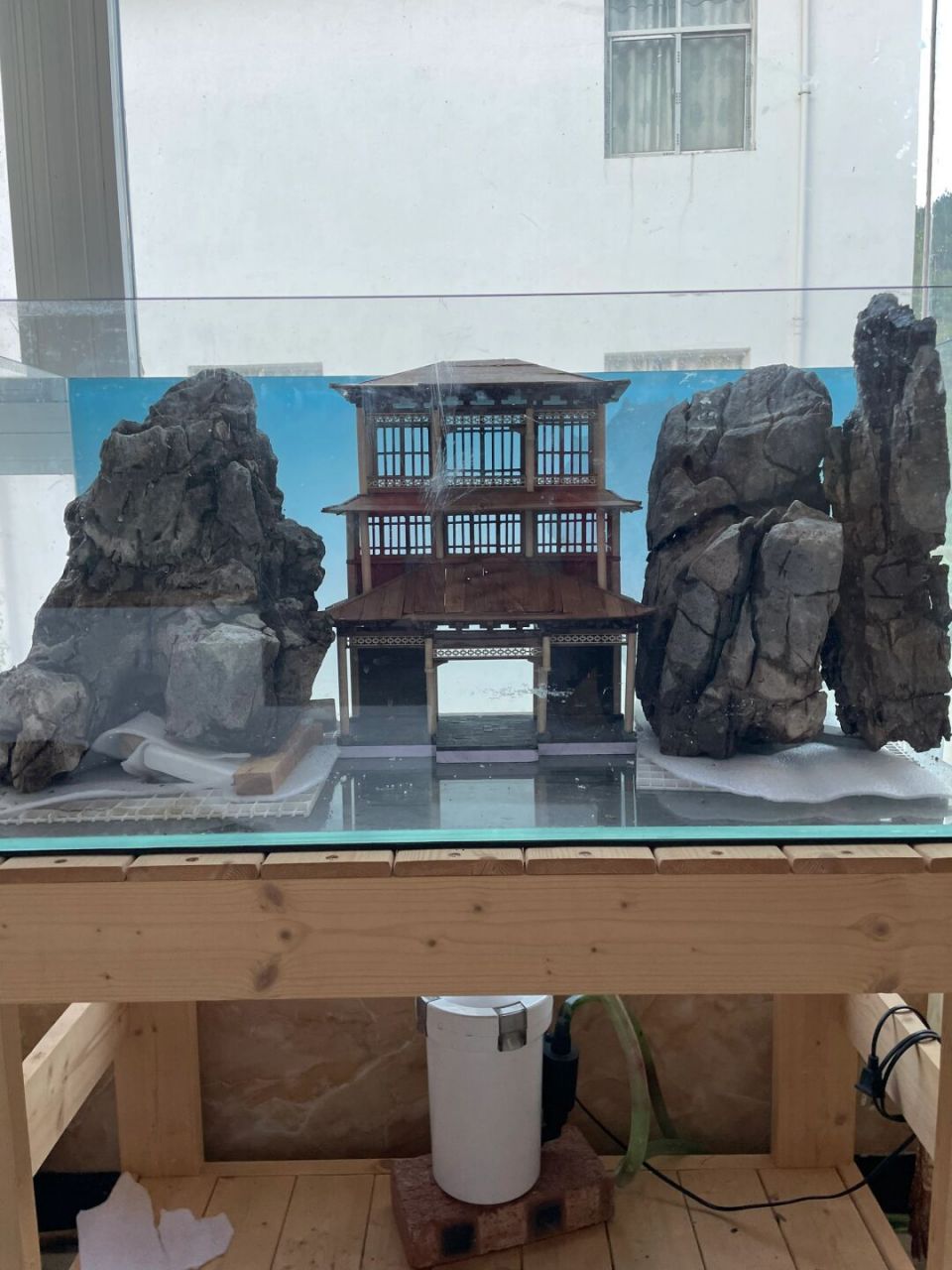 原创手工作品盗墓笔记张家古楼鱼缸造景模型 我的鱼缸闲置了那么久
