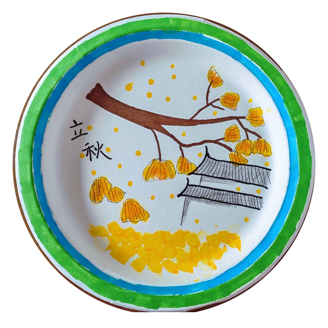 盘子画:二十四节气之立秋