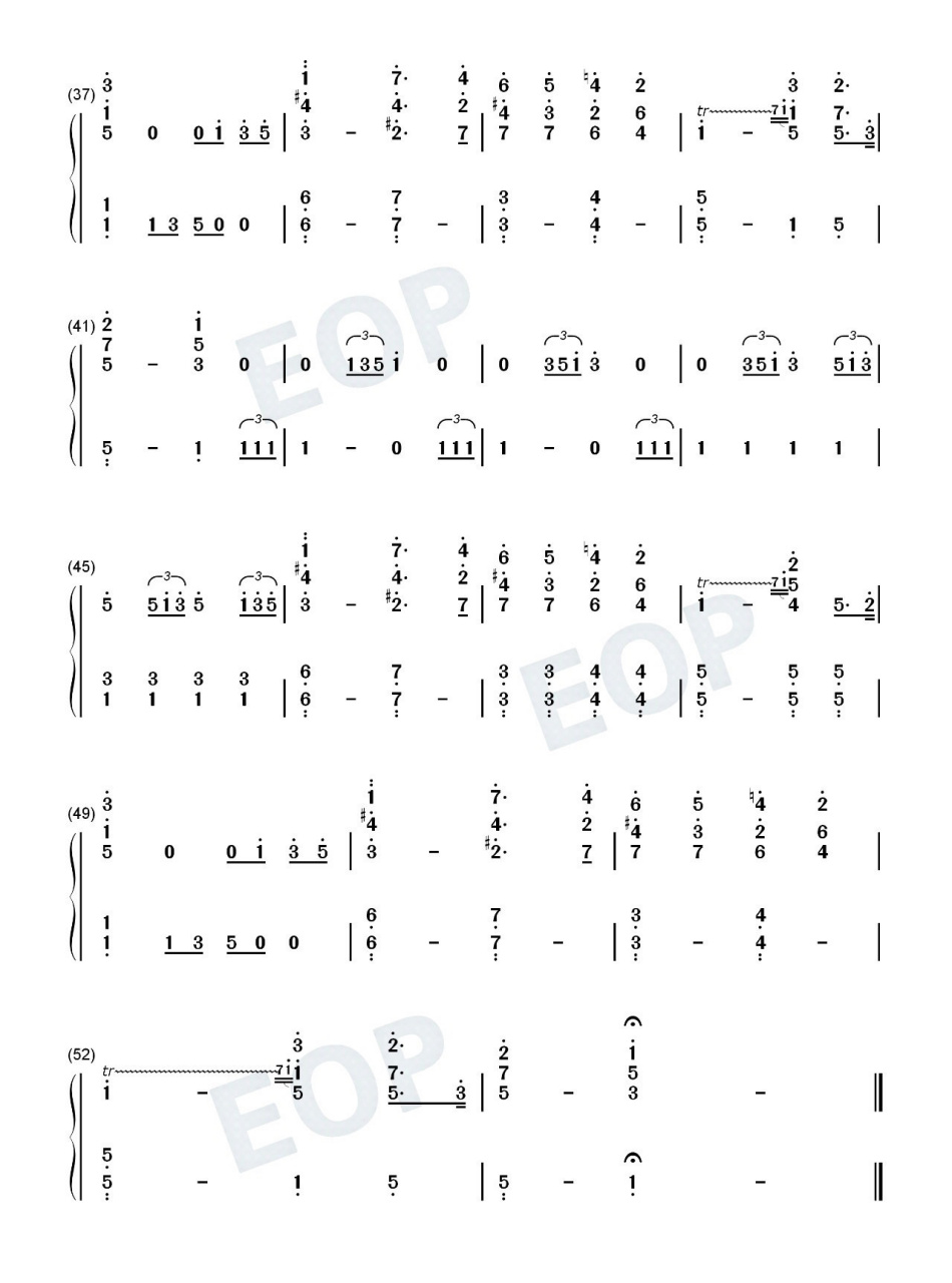 《婚礼进行曲》完整钢琴简谱