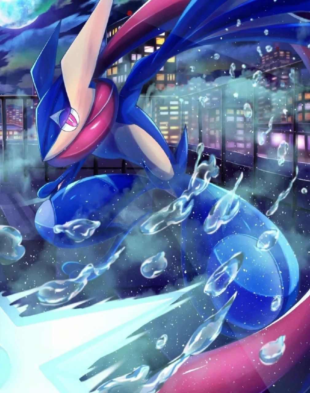 宝可梦高清手机壁纸(甲贺忍蛙) 它的红色围巾居然是舌头!