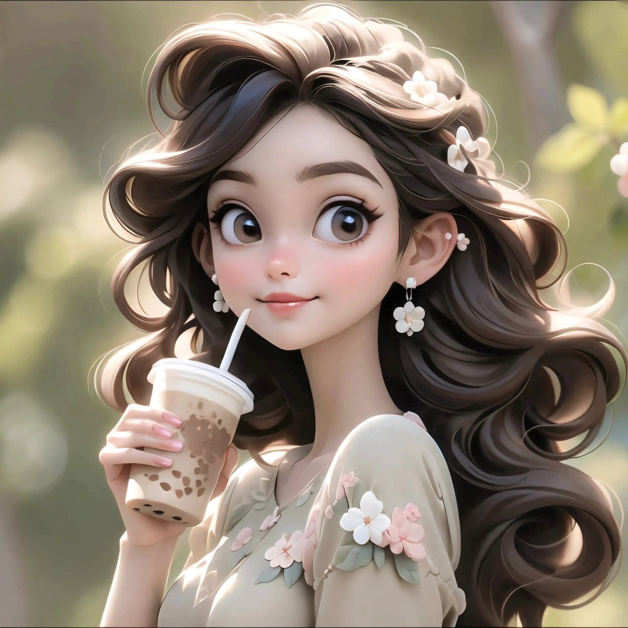 喝奶茶头像来啦,天热了总想喝点甜的070495