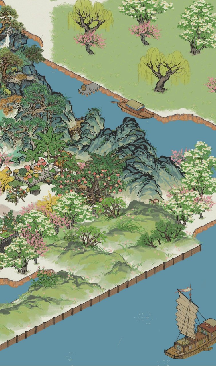 百景图|桃花坞里桃花庵94·布局 桃可千余树,夹道如锦幄,花蕊藉地寸