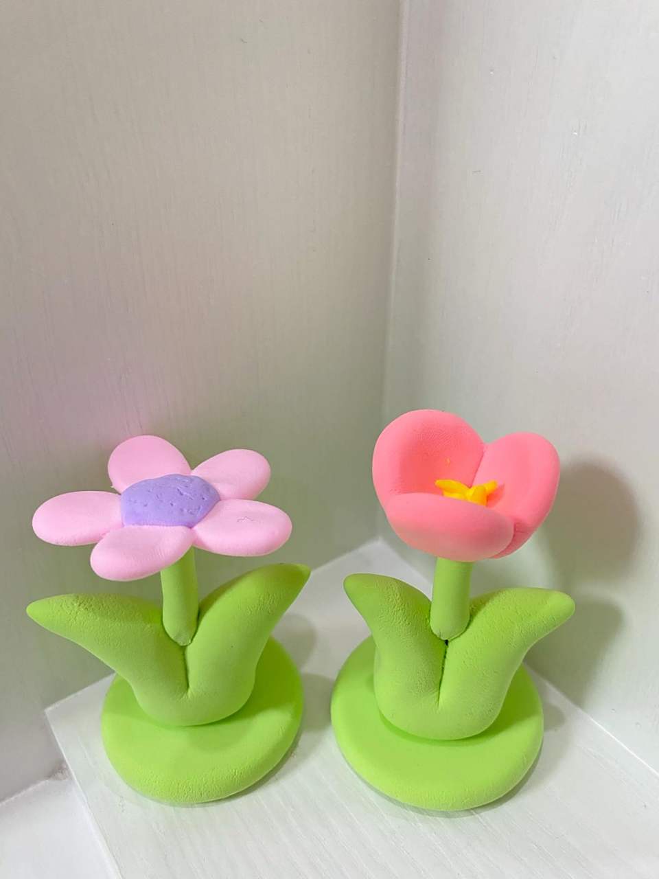 超轻黏土小花花94～郁金香93超简单～ 轻黏土作品97 好卡哇伊的