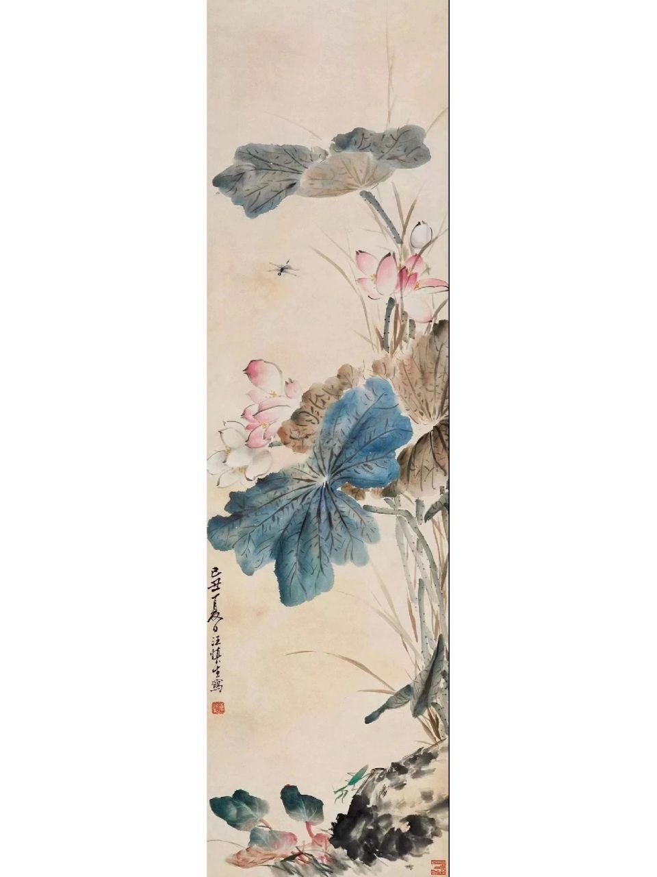 国画荷花欣赏 1936年,张大千与徐悲鸿在一次交谈中,徐悲鸿称张大千是"