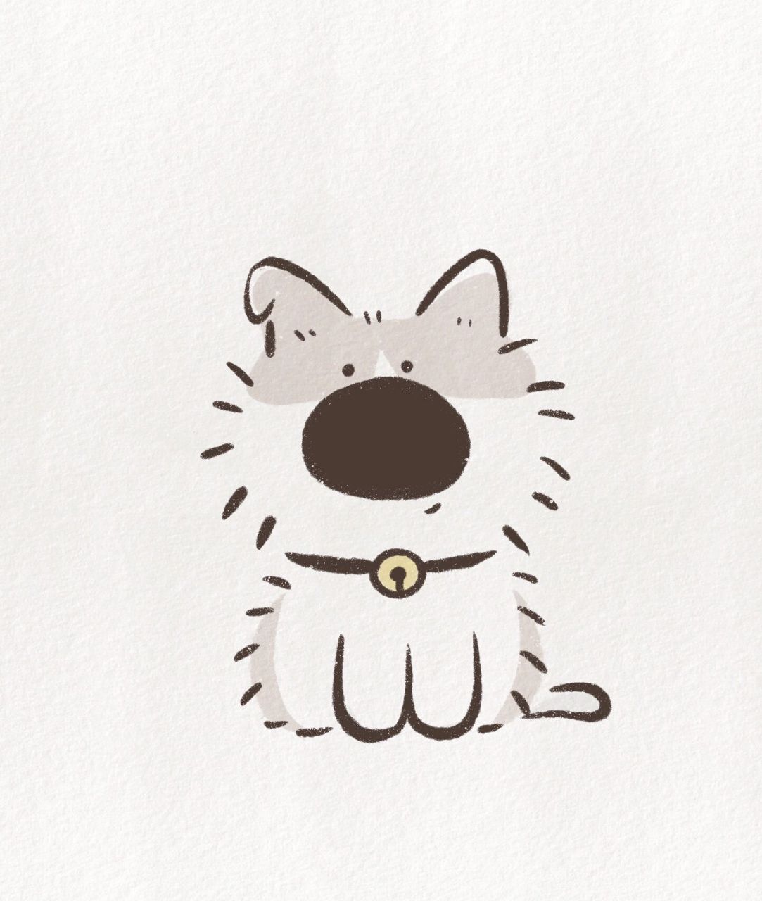 可爱简笔画教程:一只小狗简笔画有多简单98 灵感来自网图