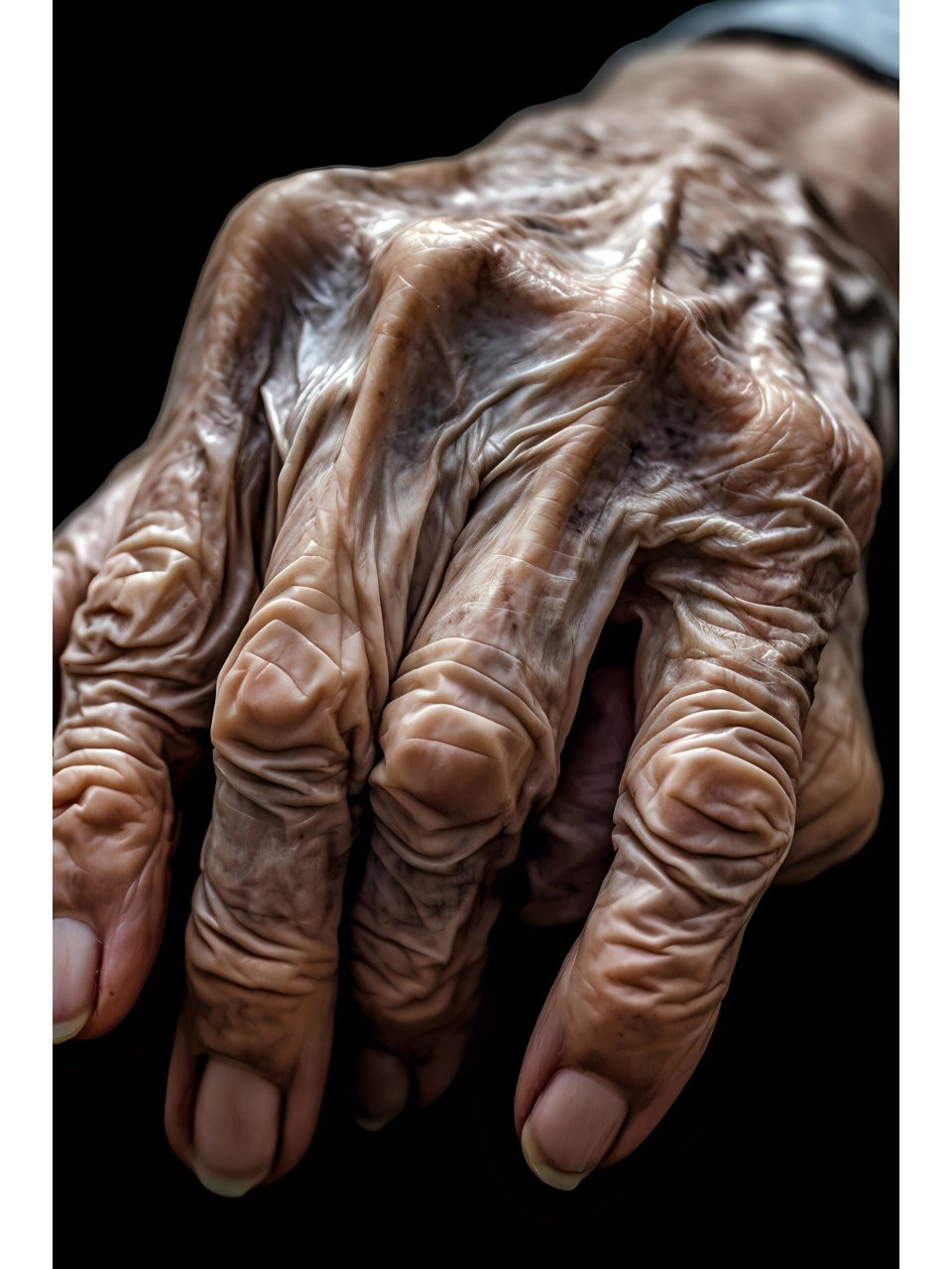 母亲苍老的手(绘画素材) 母亲的手很粗糙布满老茧,皱纹,苍老的手长年