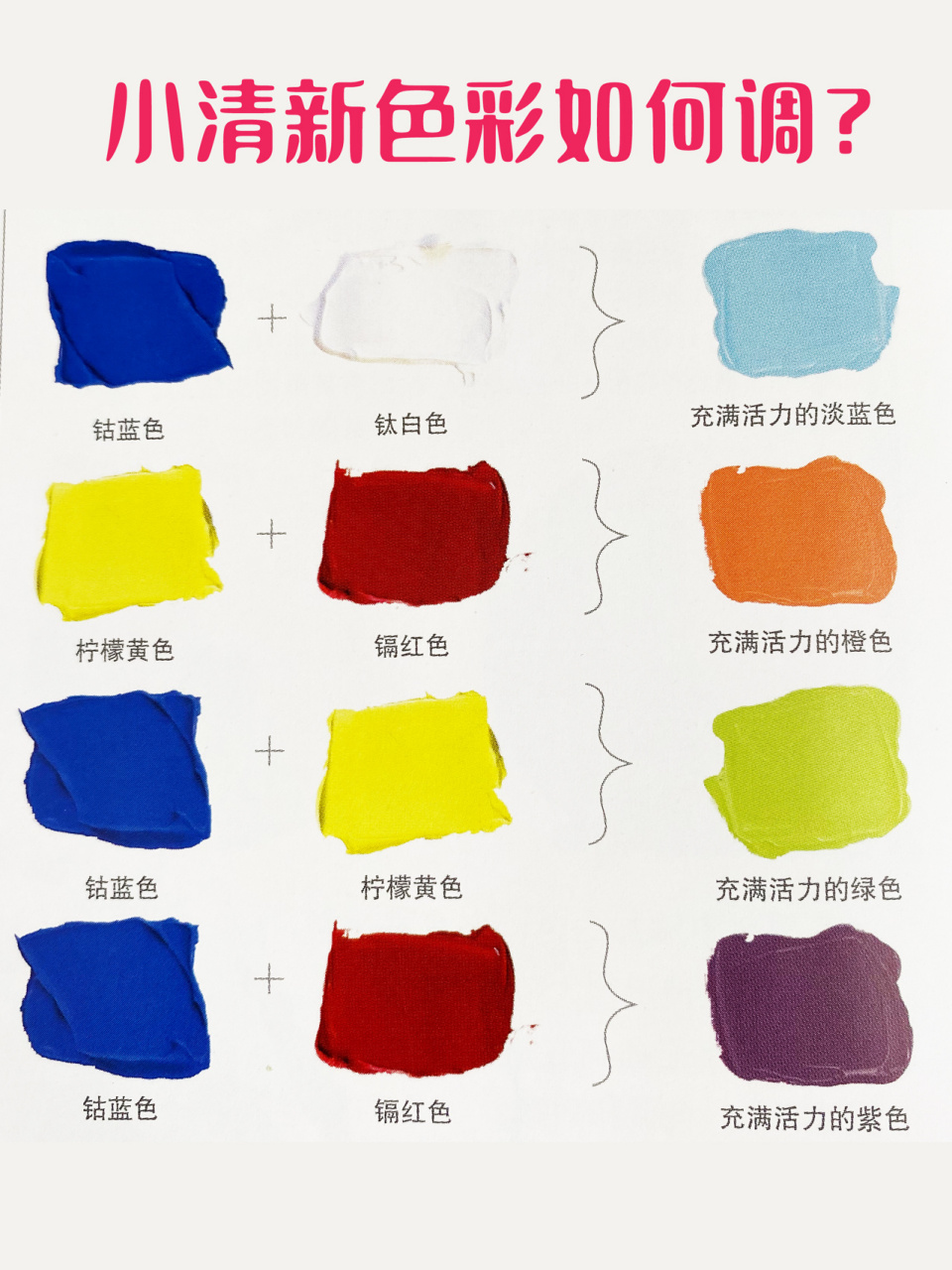 马卡龙小清新色,丙烯万能调色公式请收藏!