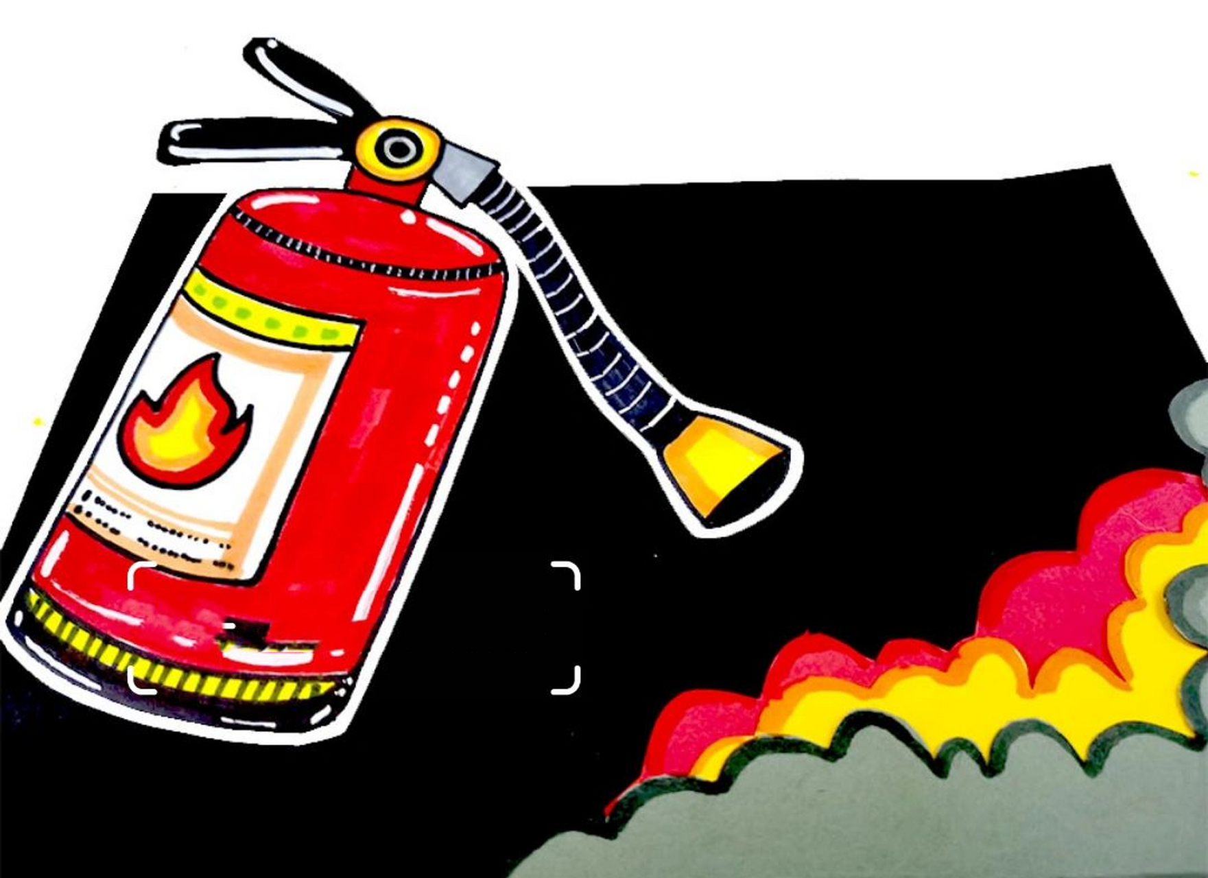 儿童画消防器材绘画图片