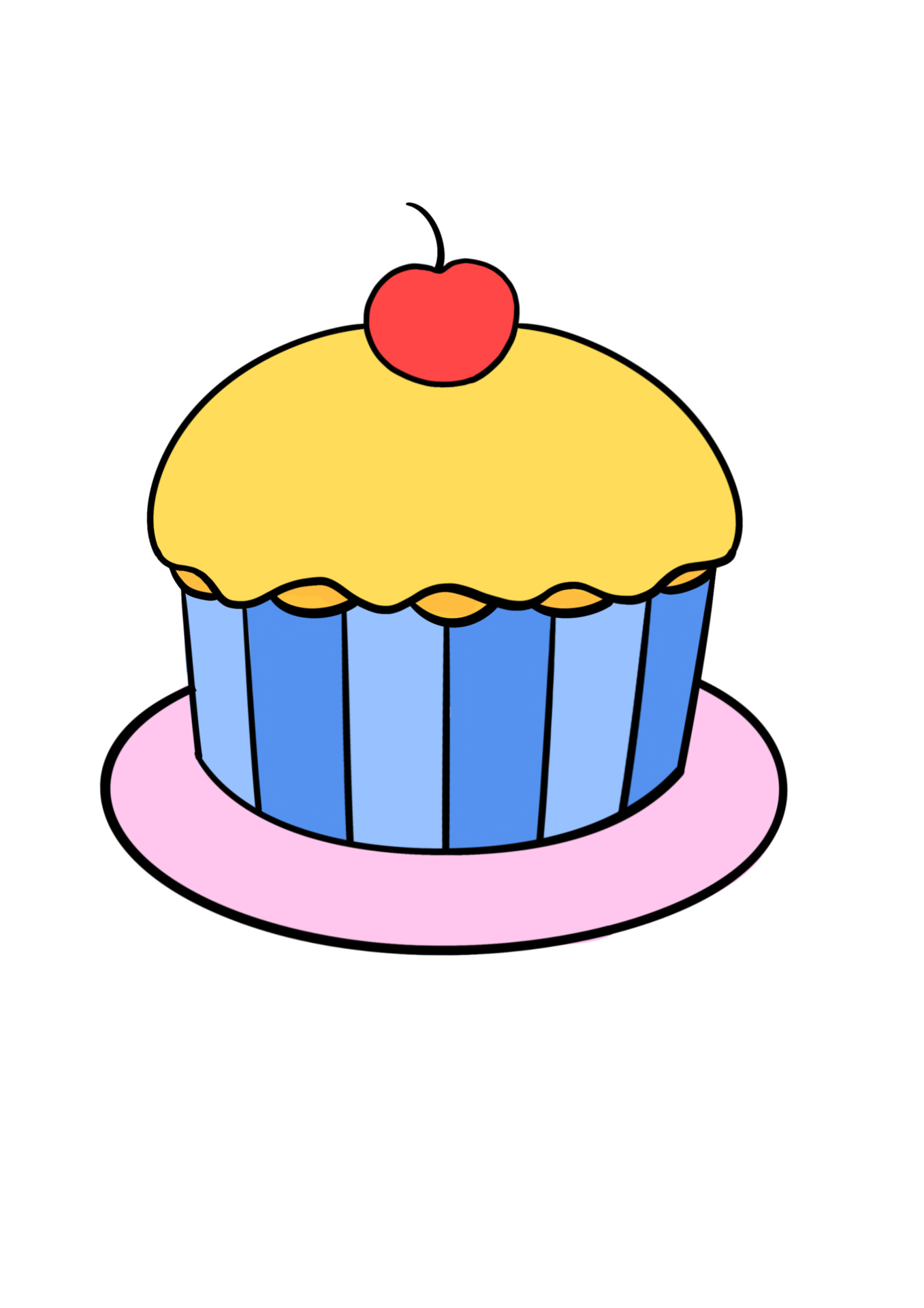 简笔画教程分享 纸杯小蛋糕@一品书吧的动态