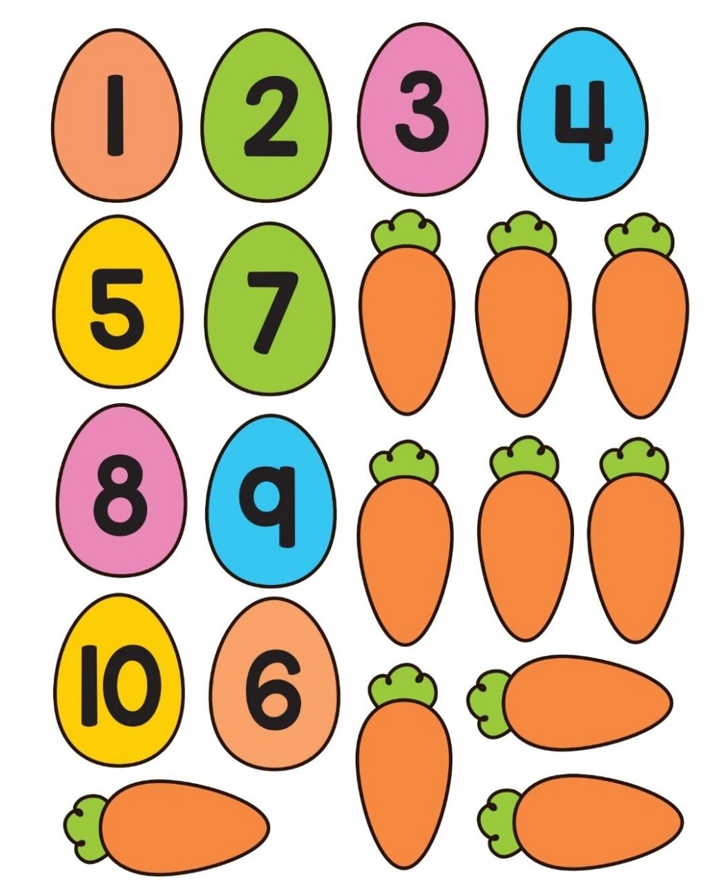 2:根据数字填萝卜的个数和点数萝卜上面的点和数字对应.