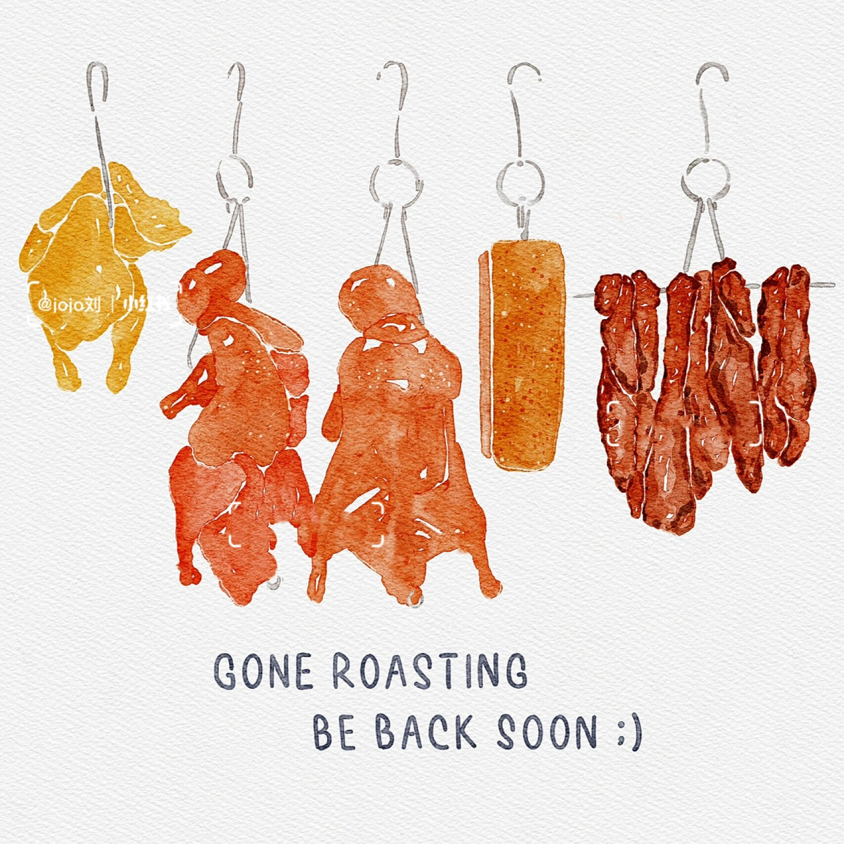 ipad水彩画美食烧腊