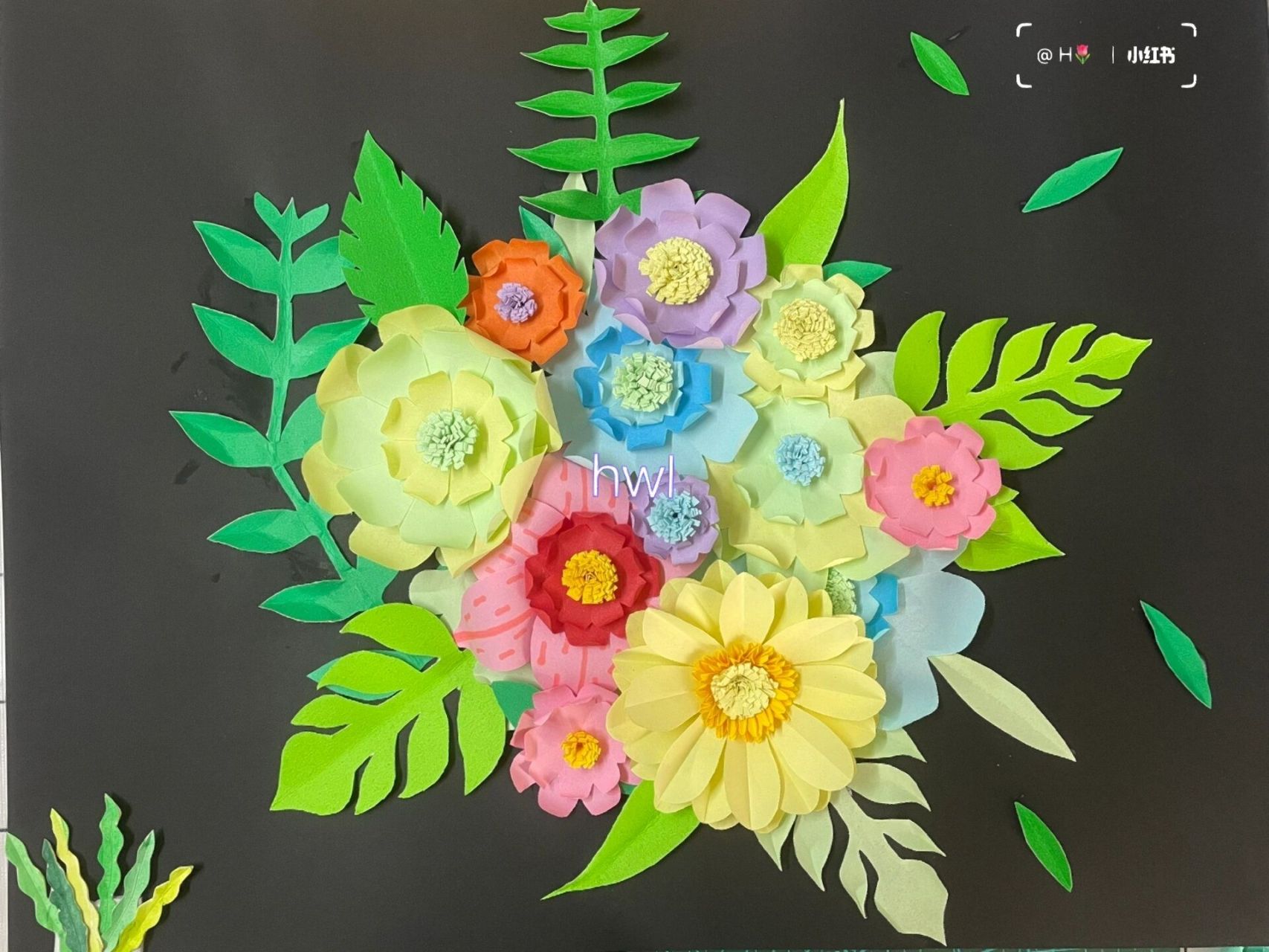 手工折纸花 立体纸雕画