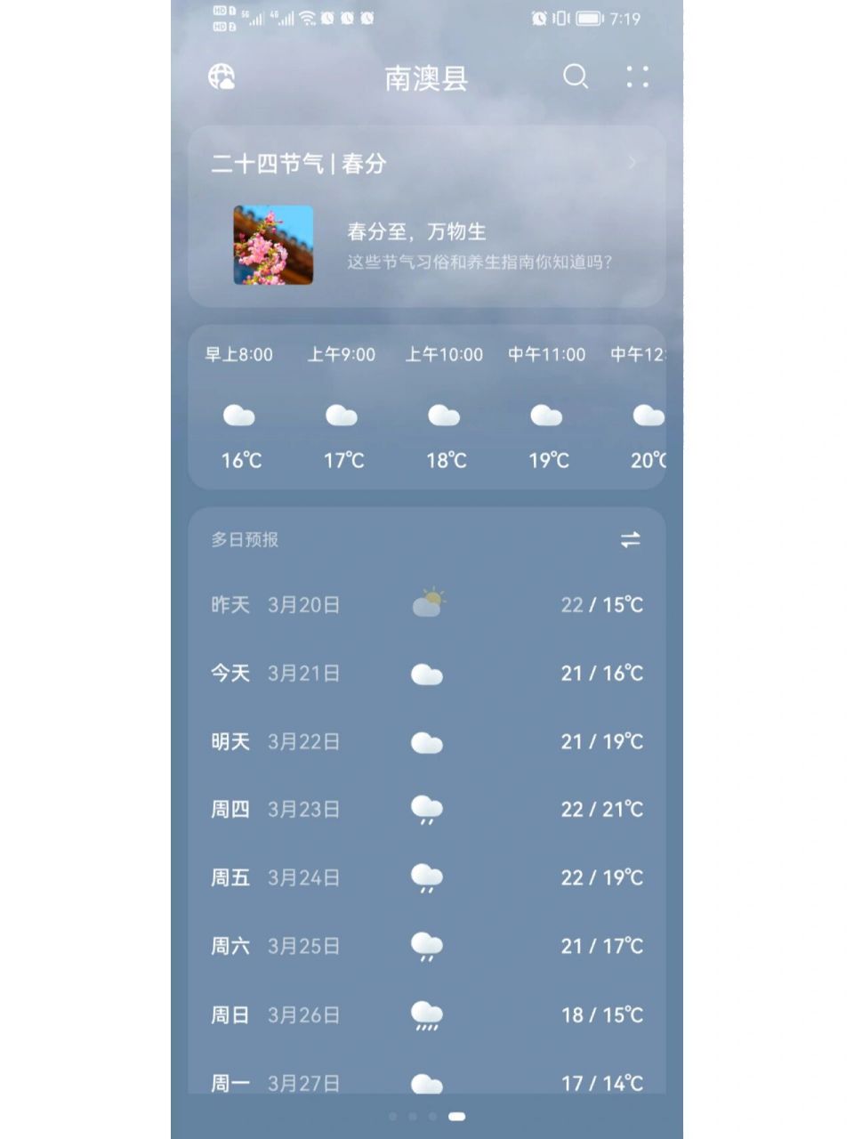 今日3.21南澳岛汕头市区天气
