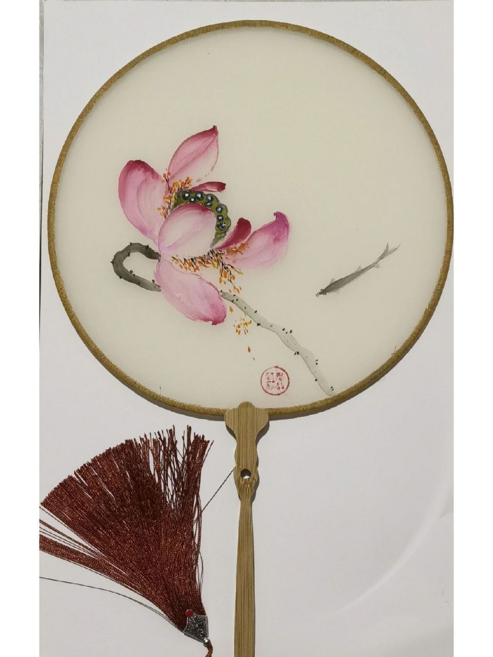 第一次尝试画扇面,临小暖六一老师的作品