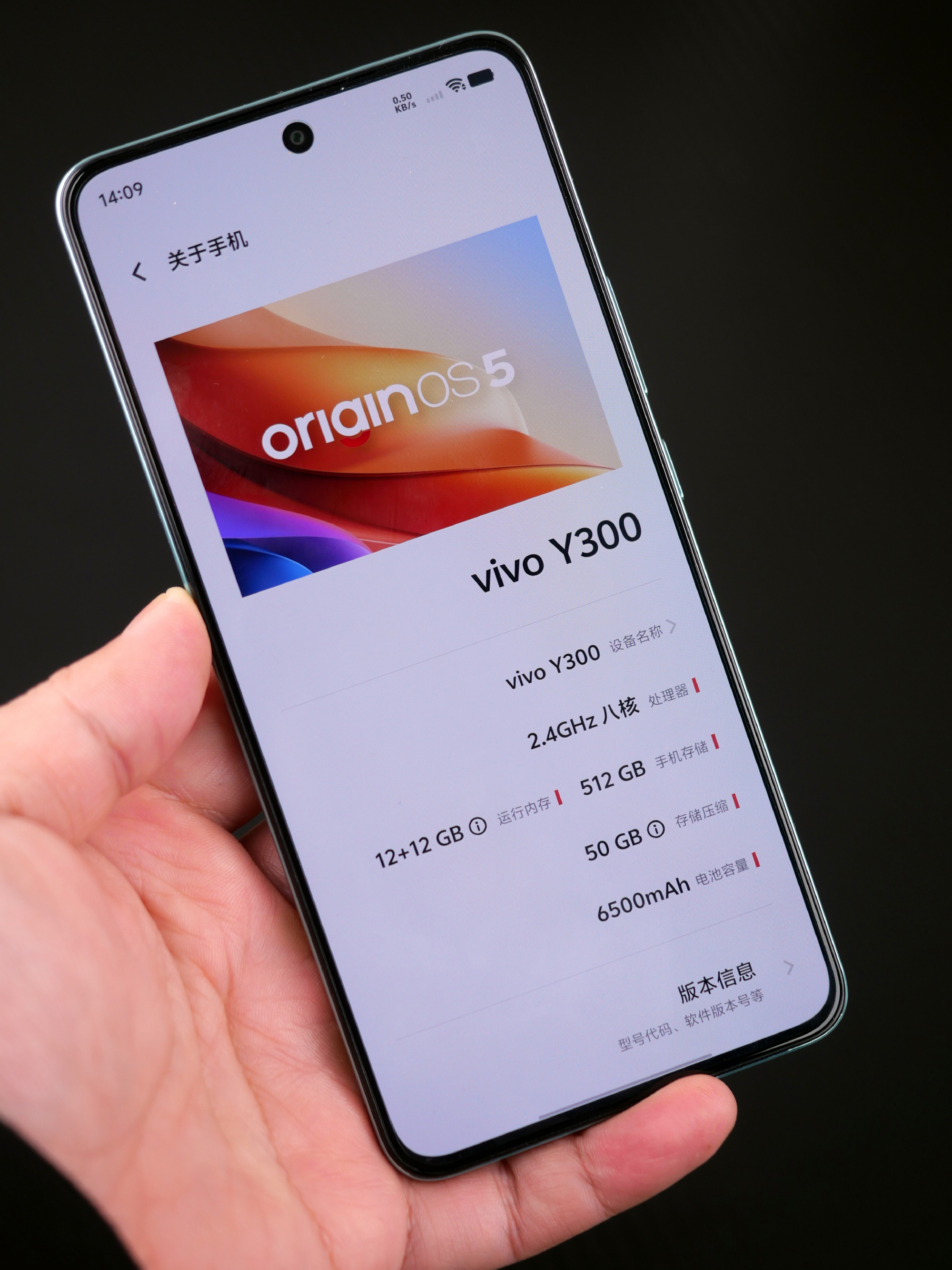 转发送出昨天发布的vivo y300手机(12gb 512gb).