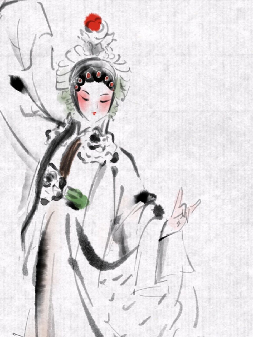 水墨古风人物 水墨戏曲伶人 白蛇传和q版 白蛇传的故事,也跟红楼梦似