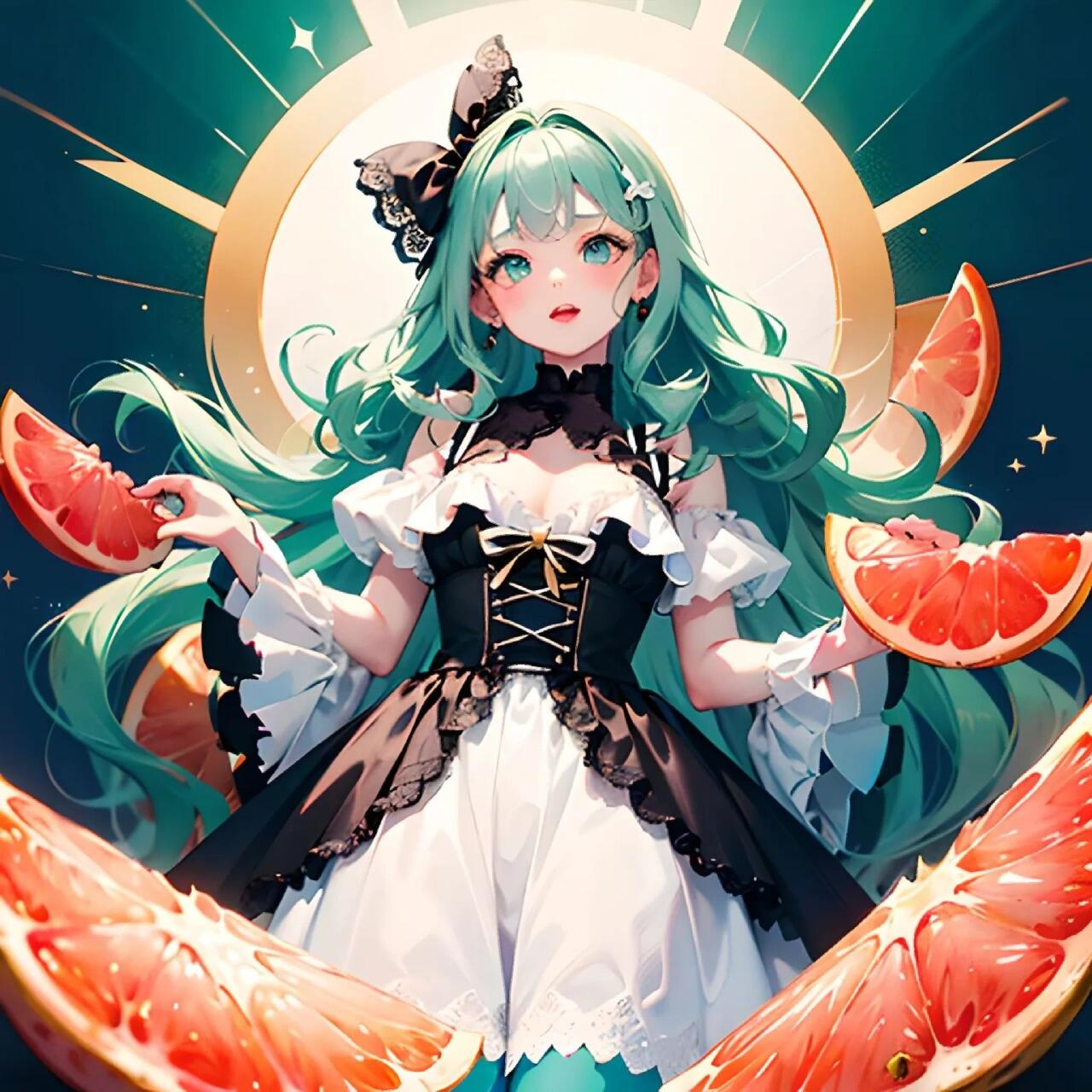 水果系列之西柚女孩头像