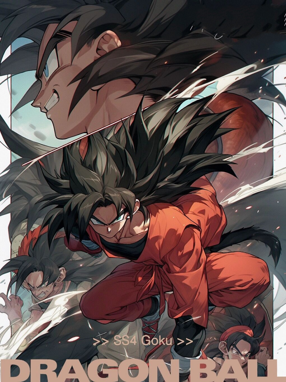 ai绘画|龙珠壁纸 飘柔的小逼王-超赛4悟空 超4确实有难度 为了配合一