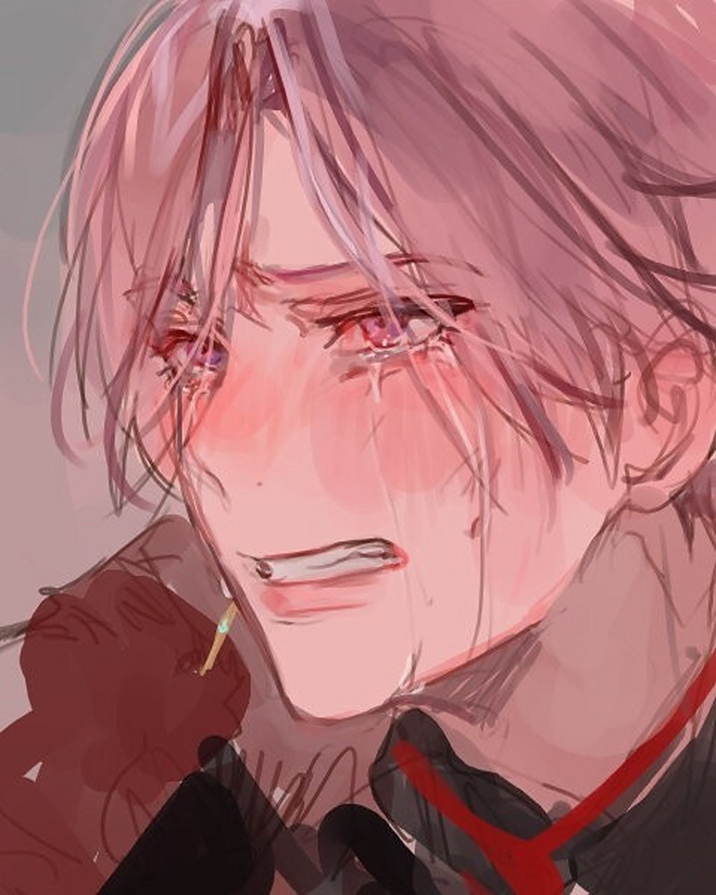 动漫人物悲伤流泪的样子,新手绘画可以参考