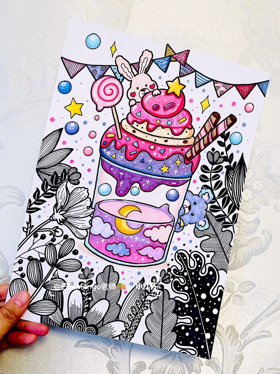 创意线描【夏日冰淇淋90】