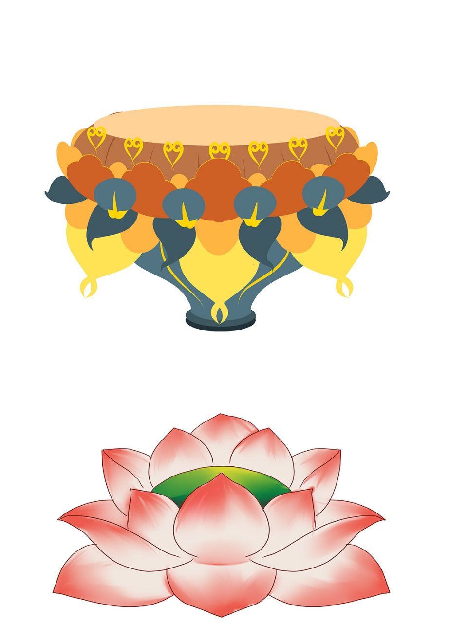 敦煌莲花座97手绘观音佛座97png免扣素 9405中国的传统文化