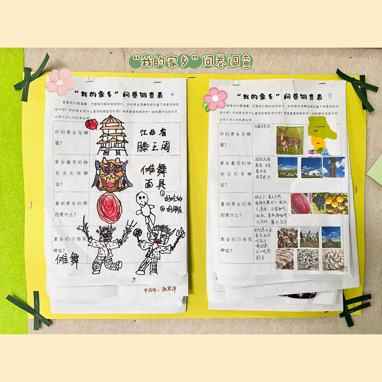 "我的家乡"问卷调查 主题墙|"我的家乡"问卷调查表