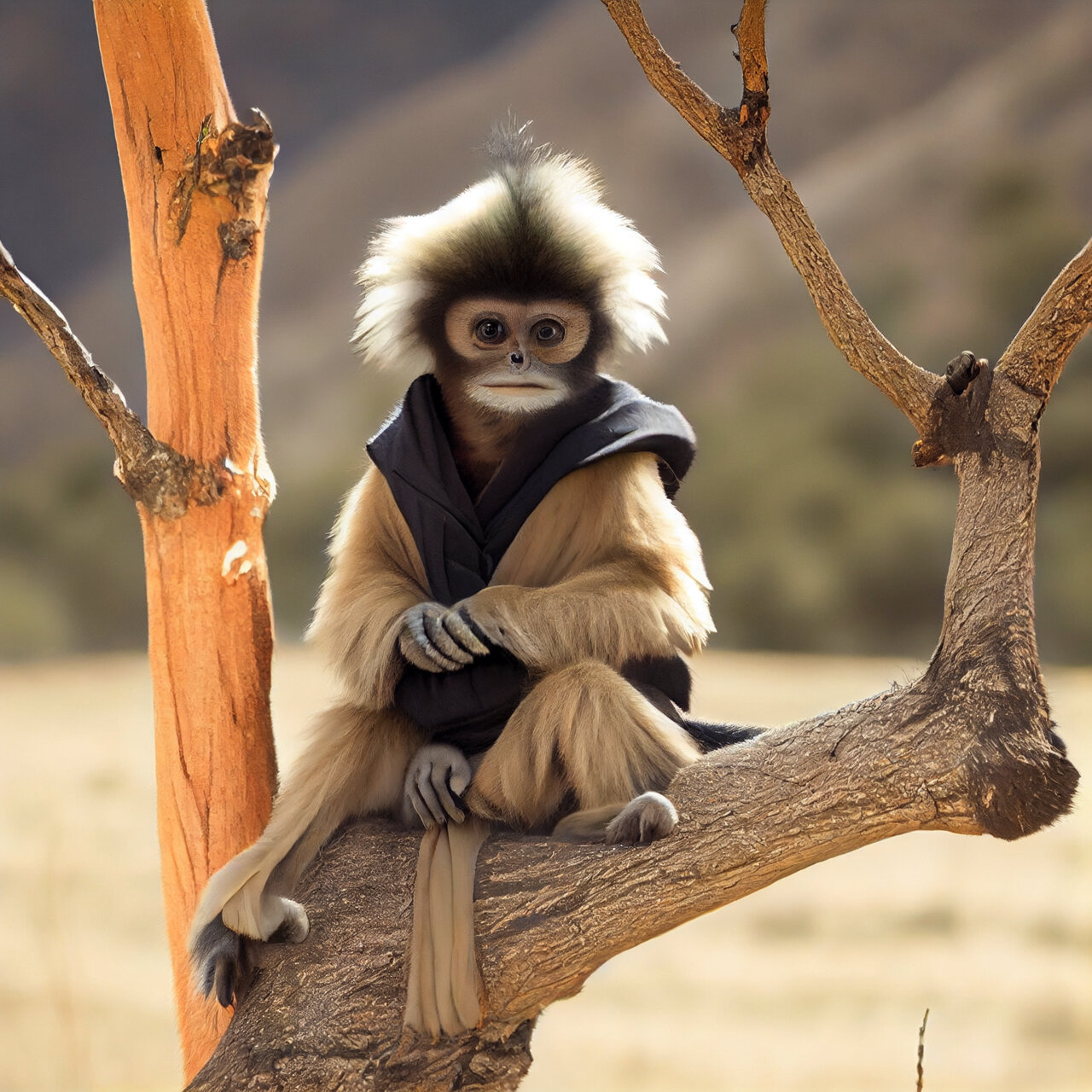 西藏长尾叶猴 西藏长尾叶猴是中国特有的灵长类动物,属于国家一级保护