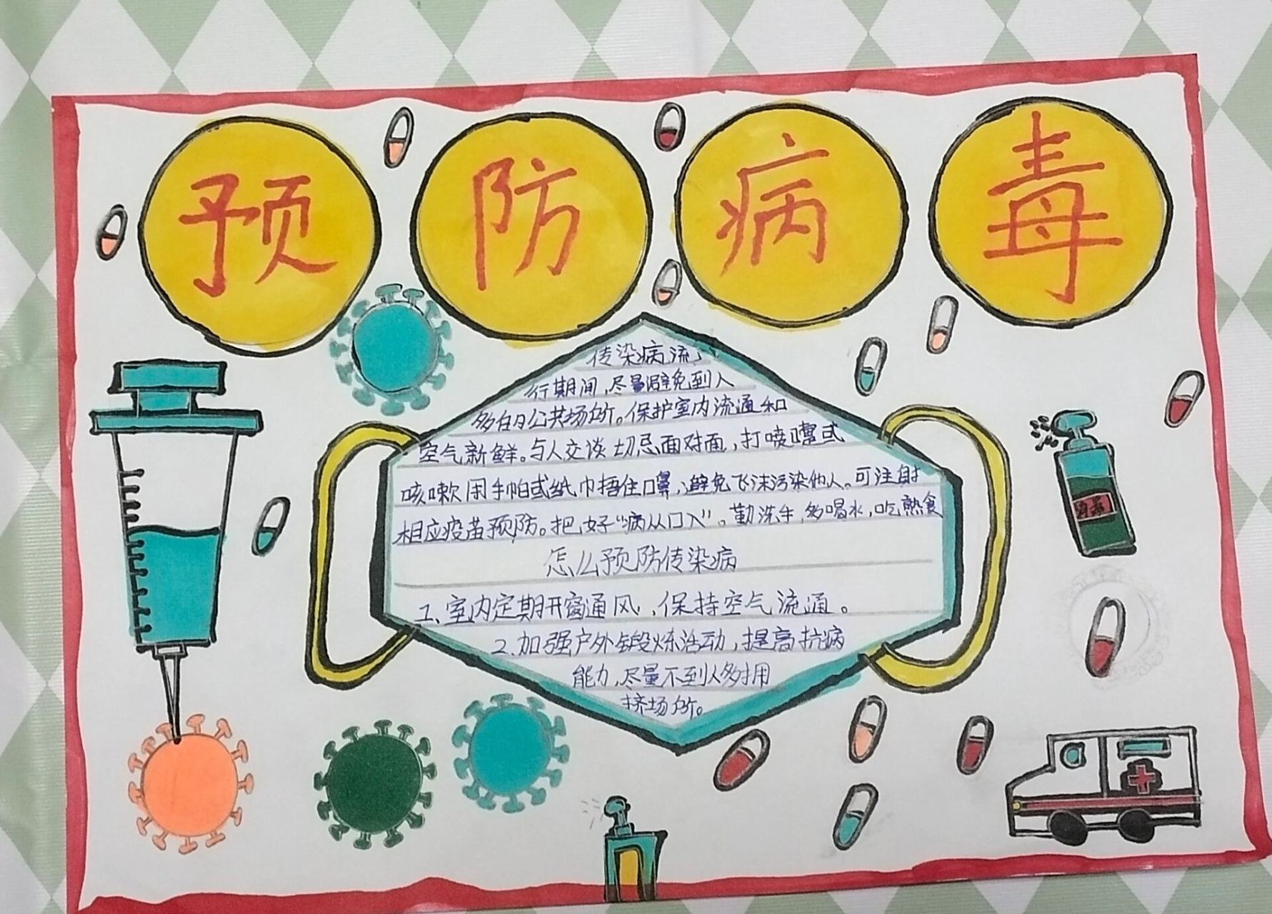 预防病毒手抄报
