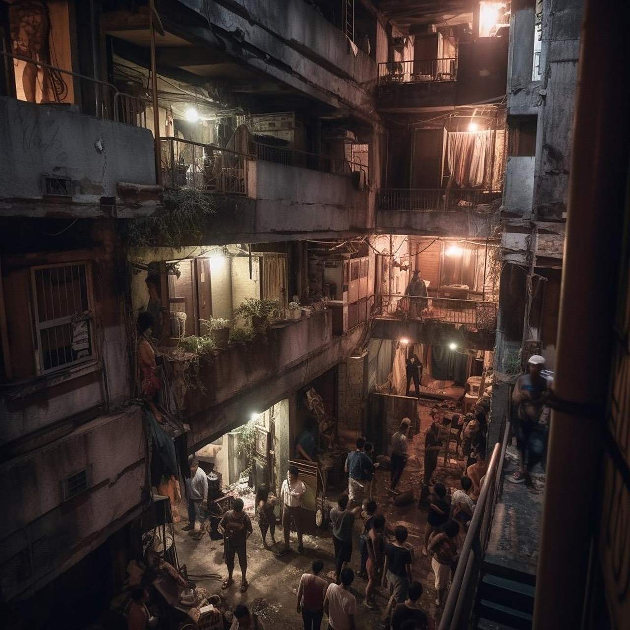 香港电影中的九龙城寨的样子用ai画出来.你想起来香港的九龙城寨在哪