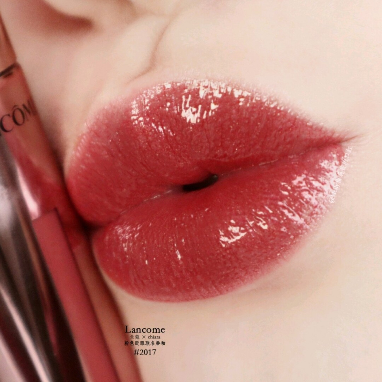 兰蔻新品唇釉2017锁住这支晶莹细闪西柚红 lancome 兰蔻 × chiara