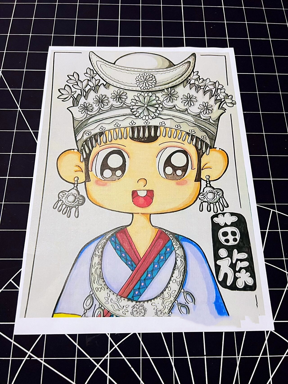 线描装饰画/苗族姑娘    喜欢的加关注!