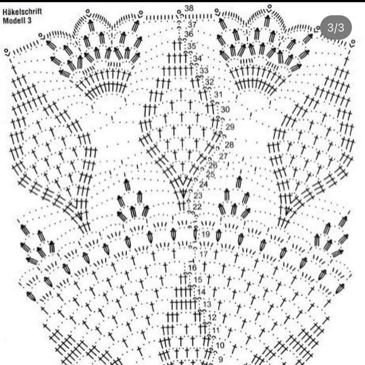 【图解】钩针手工编织 蕾丝餐巾桌布花片图案 #编织# #手工编织
