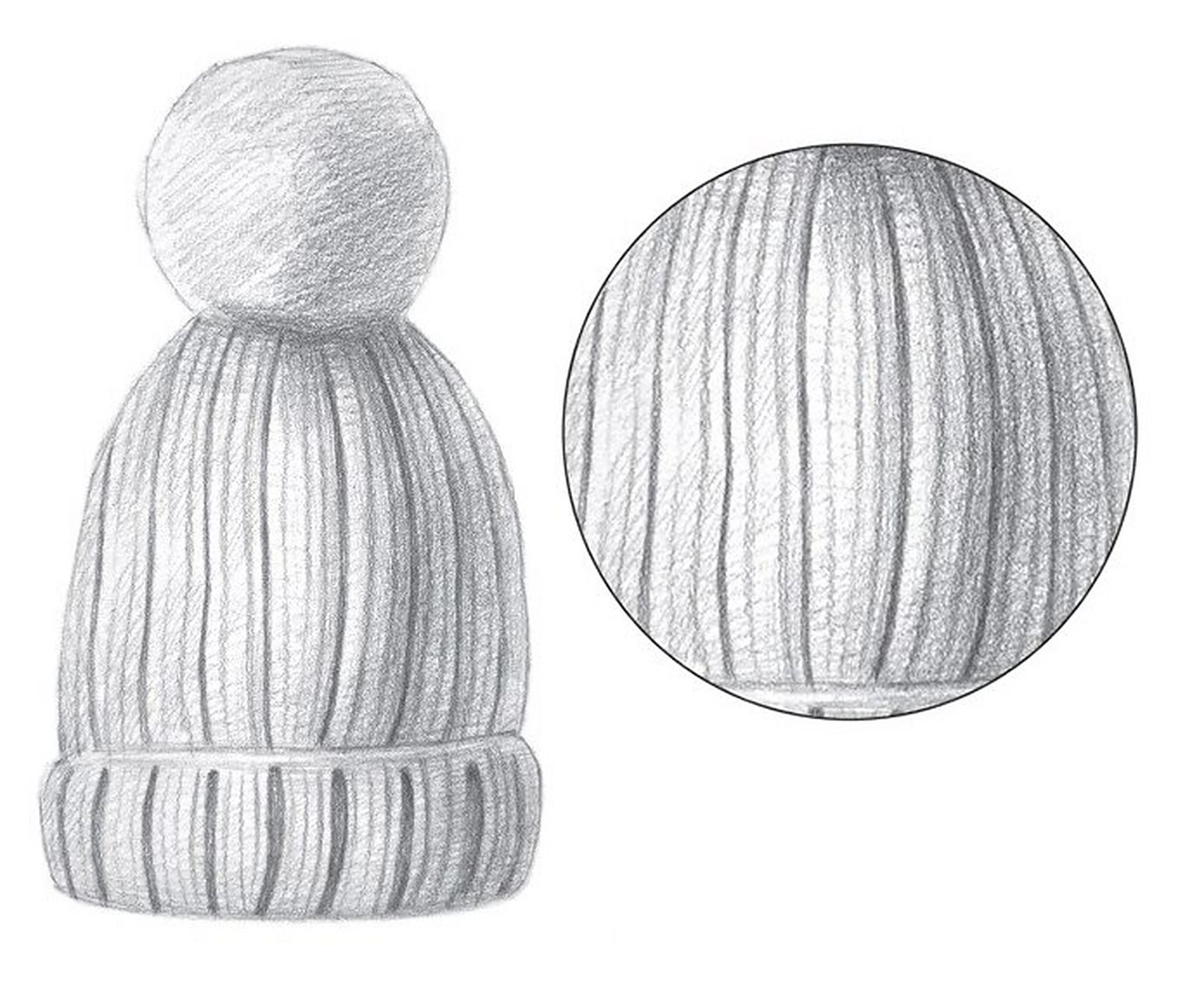 铅笔素描如此简单# 00毛线帽的画法 #零基础素描# - 使用铅笔类型