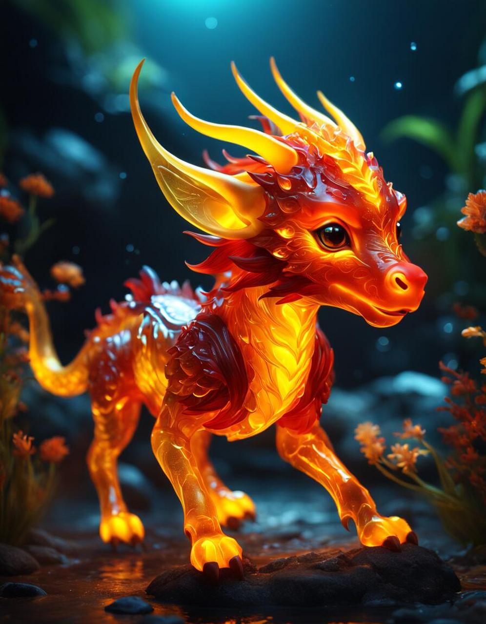 火麒麟是天地间最为强大的神兽之一,拥有着无比的力量和智慧.