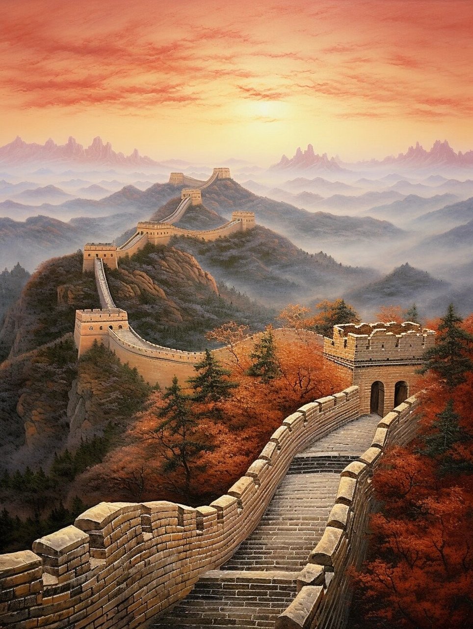 雄伟壮观的万里长城 万里长城是中华民族精神和文化的重要历史和精神
