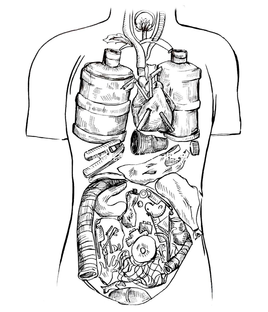 海洋污染·塑料解构 19年画的 关于海洋污染主题的插画 基于p2 p3类似