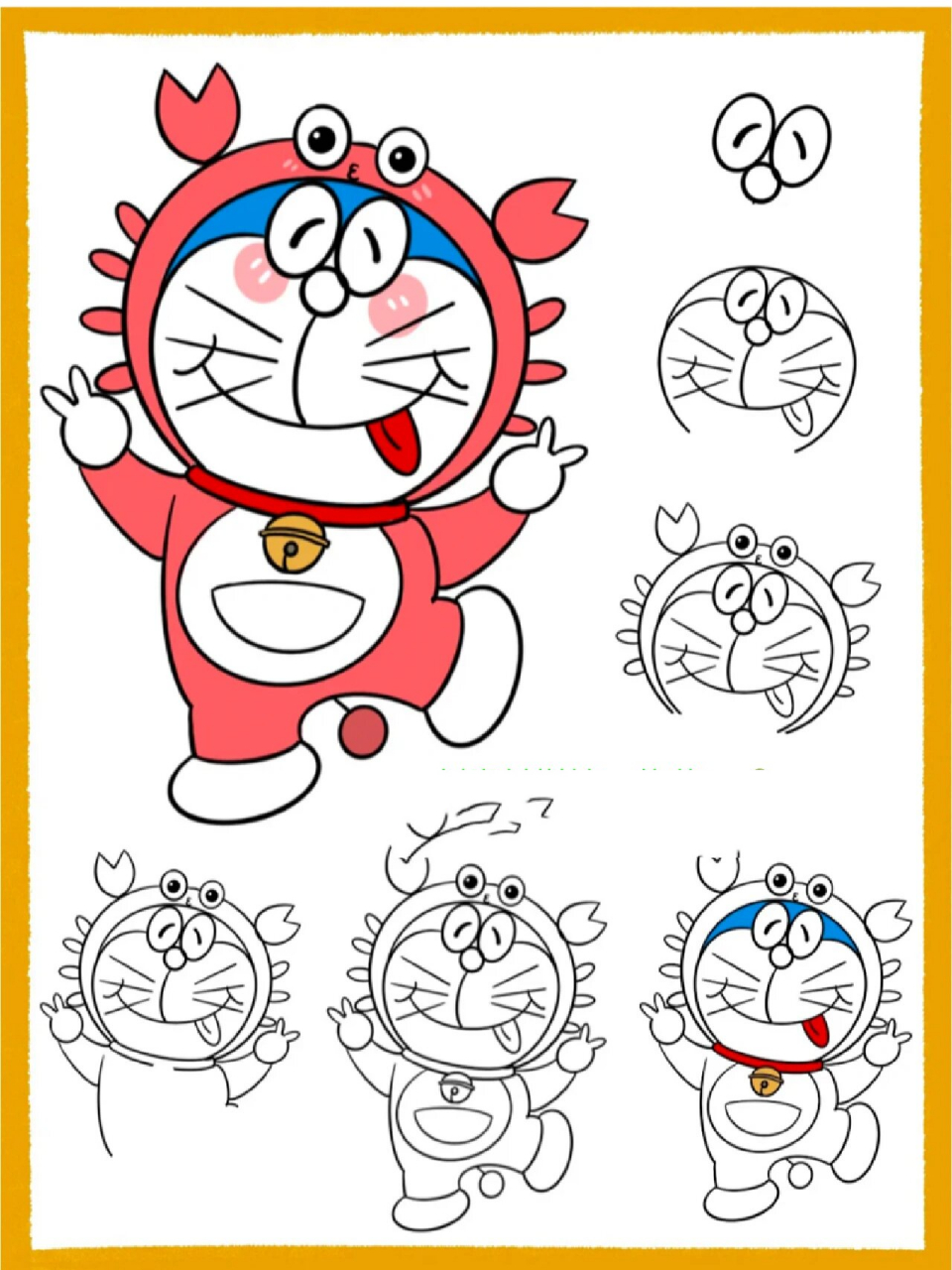 简笔画 哆啦a梦步骤图