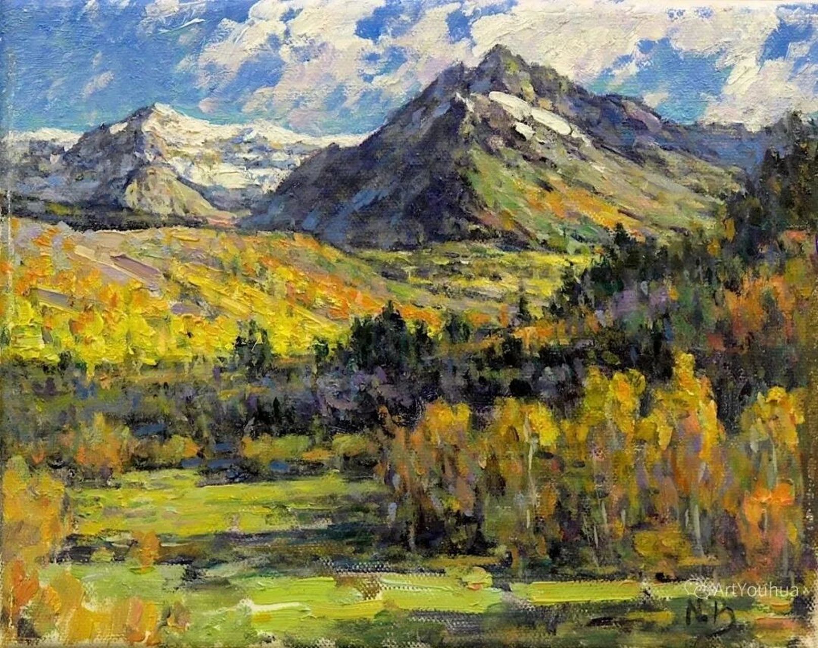 如何快速用完快干掉的水粉,临摹名画 色彩风景作业,不知道老师怎么看.