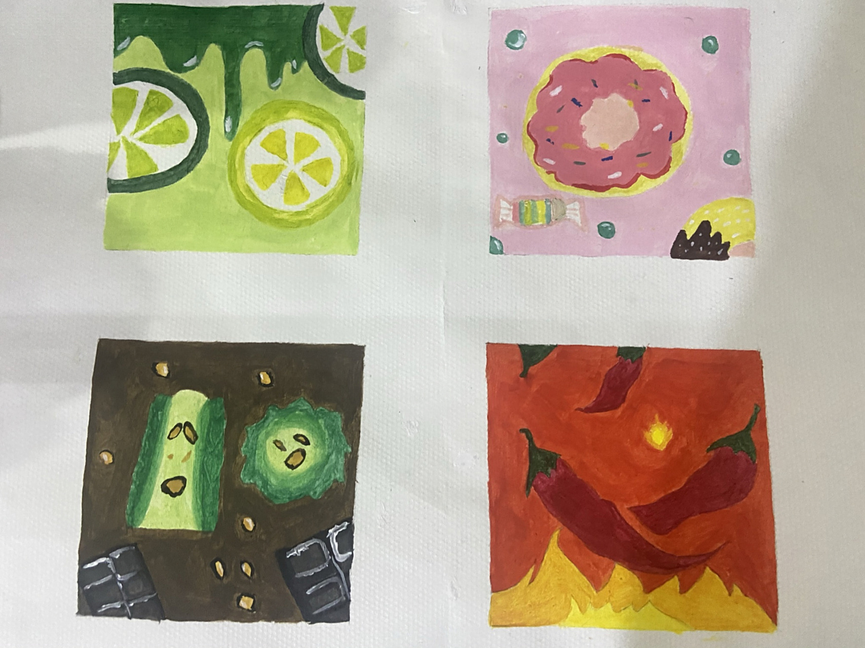 色彩构成 酸甜苦辣水粉画(附教程) 三大构成作业记录 酸甜苦辣 都是我