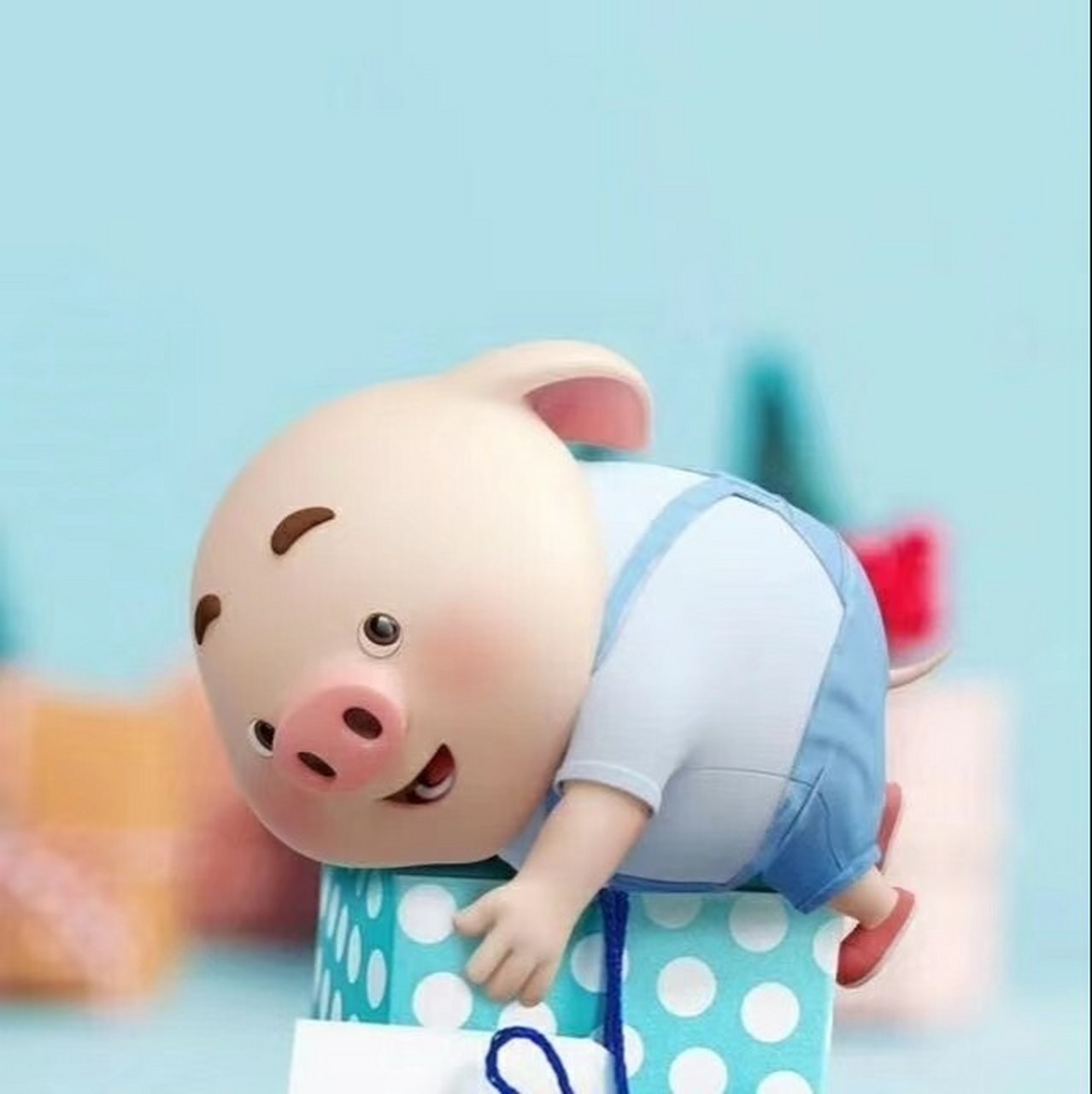 有没有呢!新的一年,猪事顺利哦!可爱的猪猪壁纸,每天