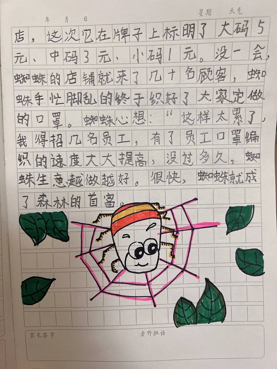 蜘蛛开店 二年级语文 手帐 手抄报 思维导图