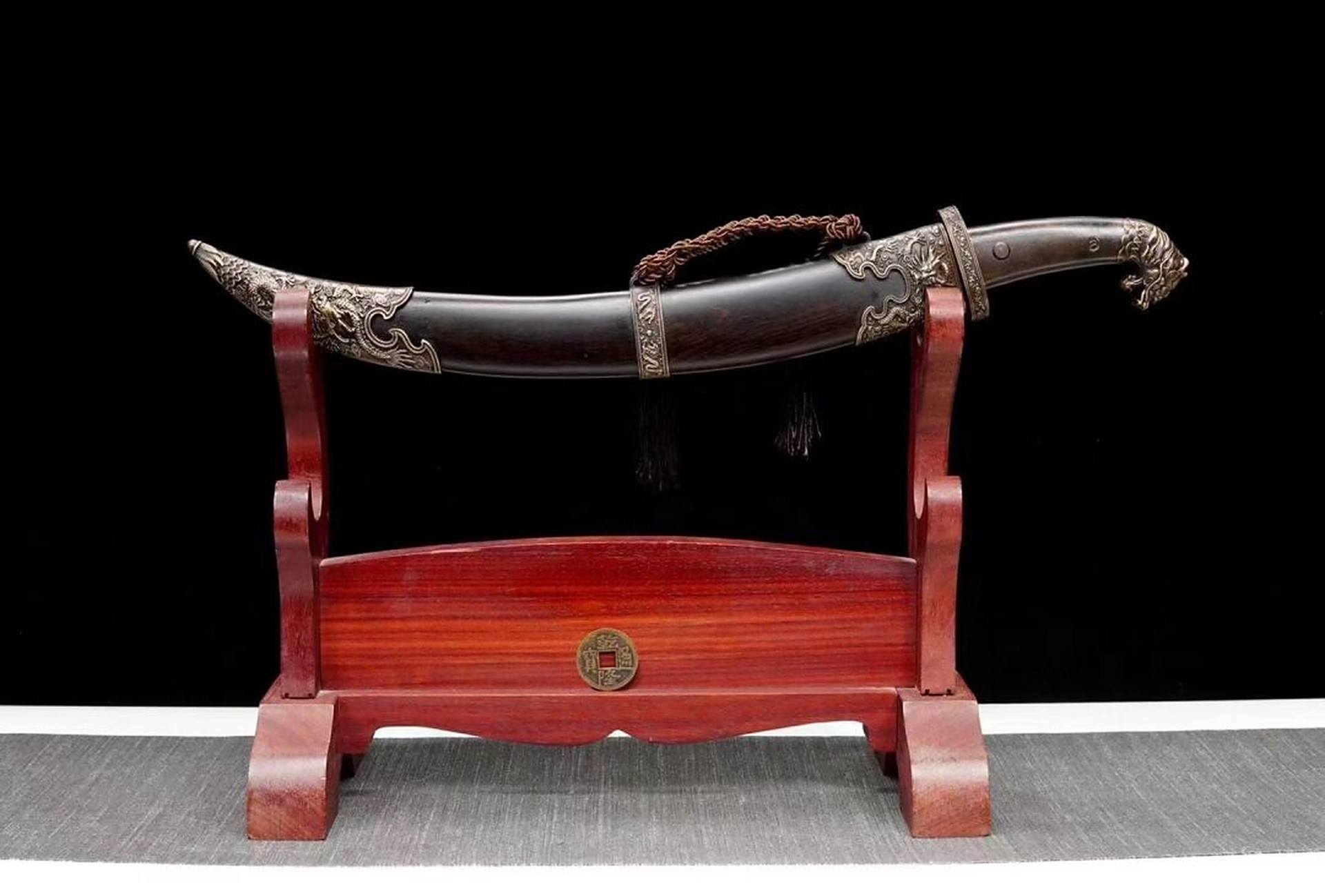 短款蒙古弯刀 长生天赐,义结安达.