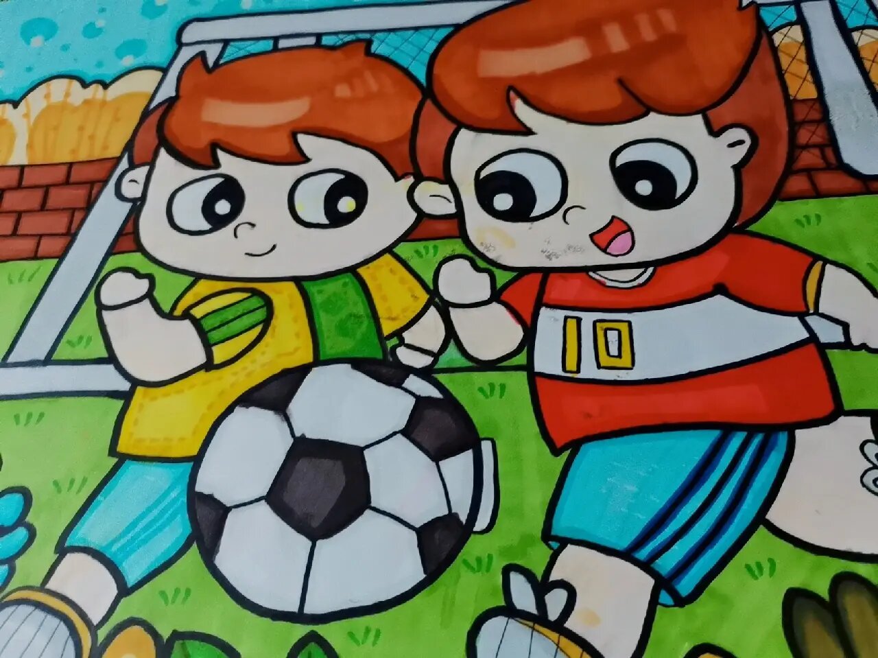 《课余生活》主题画马克笔 简笔画马克笔