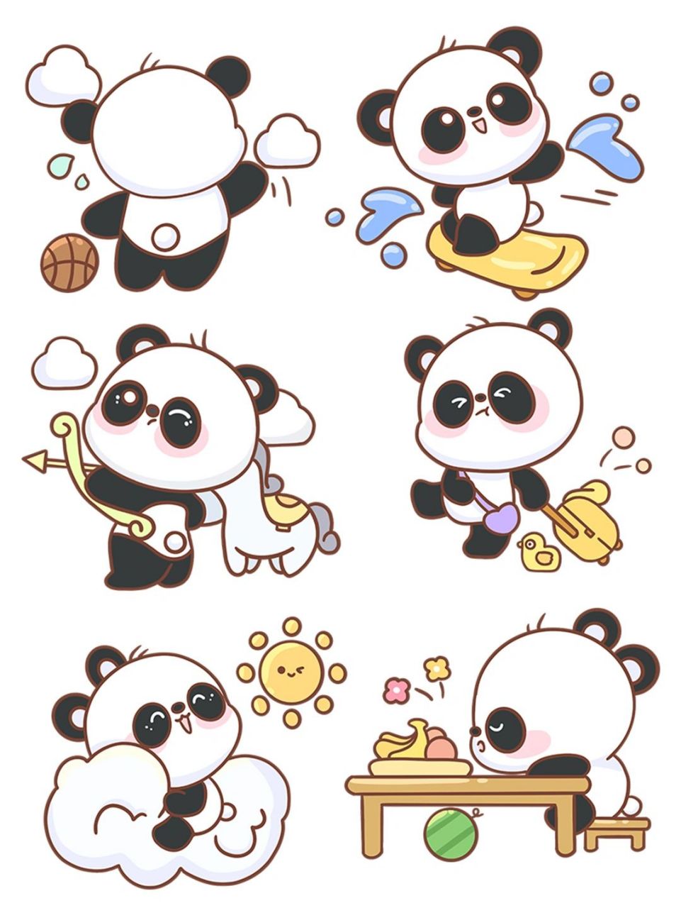 国宝|可爱呆萌卡通大熊猫插画免扣素材分享  揭秘!