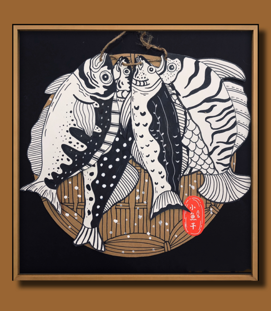 黑白线描|少儿美术|创意画 96黑白线描课96 99课程名称:《小鱼