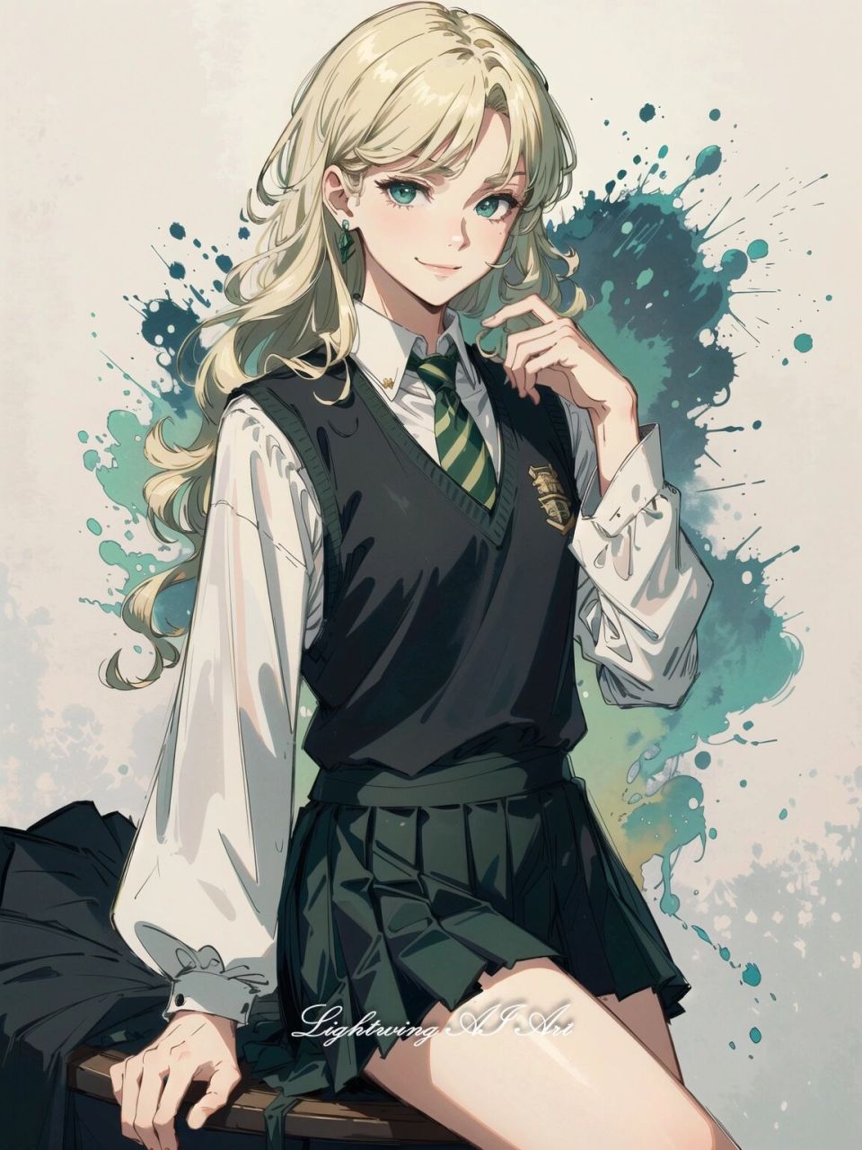 069卷 | 斯莱特林衍生1 蛇院灵感 女生头像 这次是简单背景的蛇院女孩