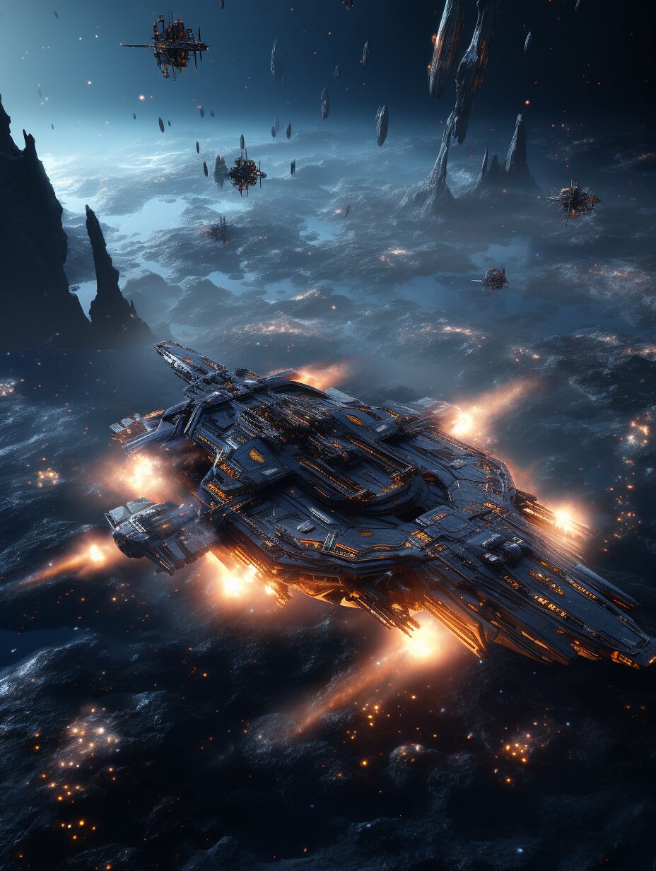 4艘宇宙战舰出发