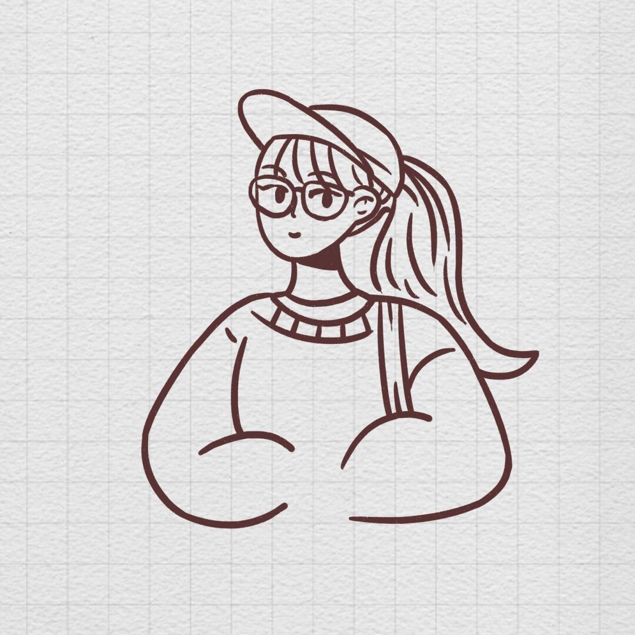 简笔画|少女头像第四弹 今日份酷酷的少女,和之前温柔的形象完全不同