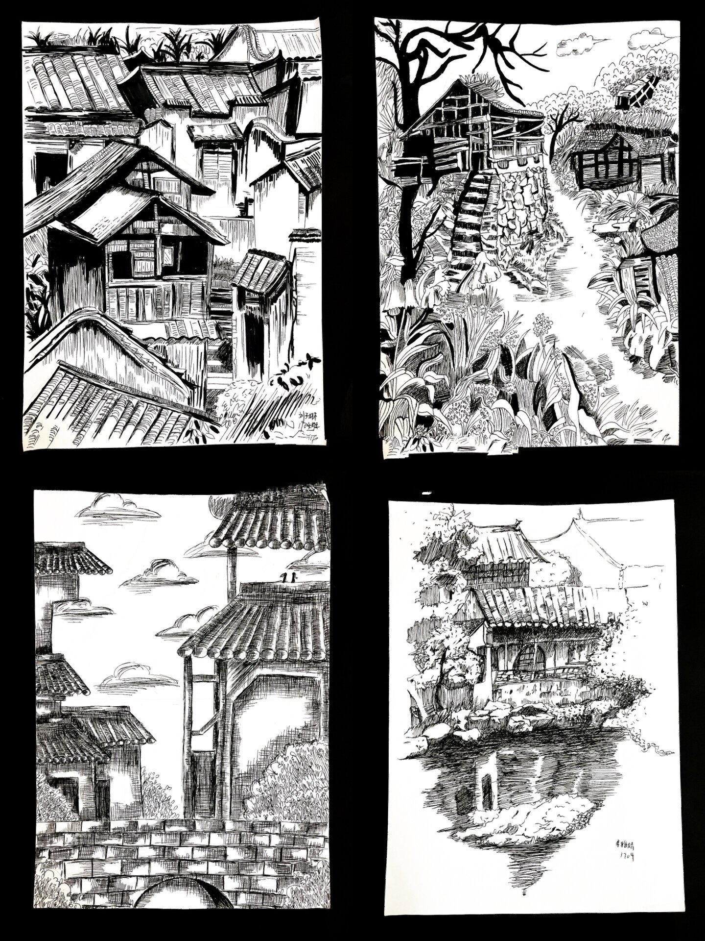 【美丽家园/家乡的古建筑】线描/写生/作品展